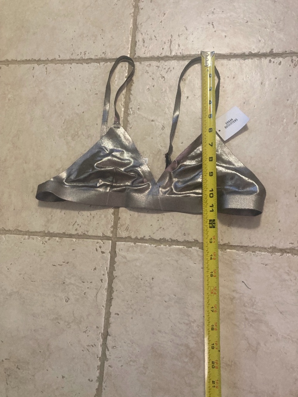 NWT Urban Outfitters Out from Under Silver Metallic Bralette Bra Size Large - Picture 4 of 8